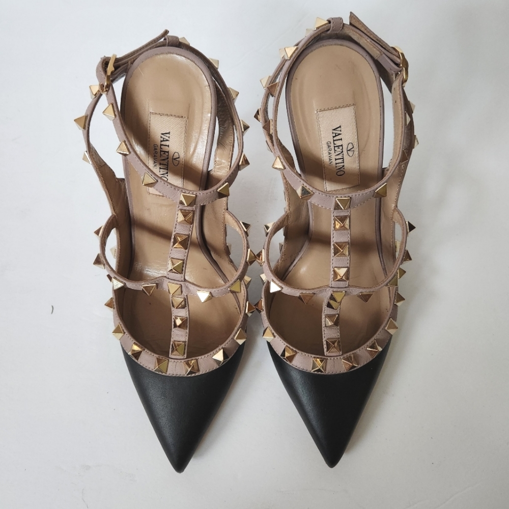 Valentino Rockstud Leather Slings shoes Size 7 - Picture 8 of 9